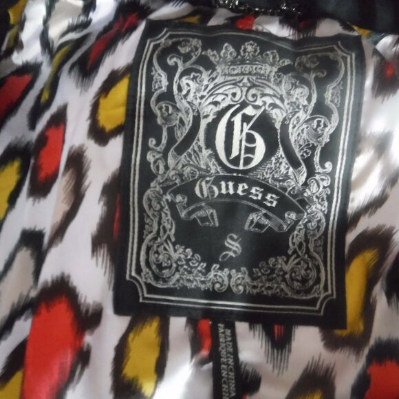 Womens Guess Small Petite Long Jacket Black Pre Owned - Picture 3 of 12